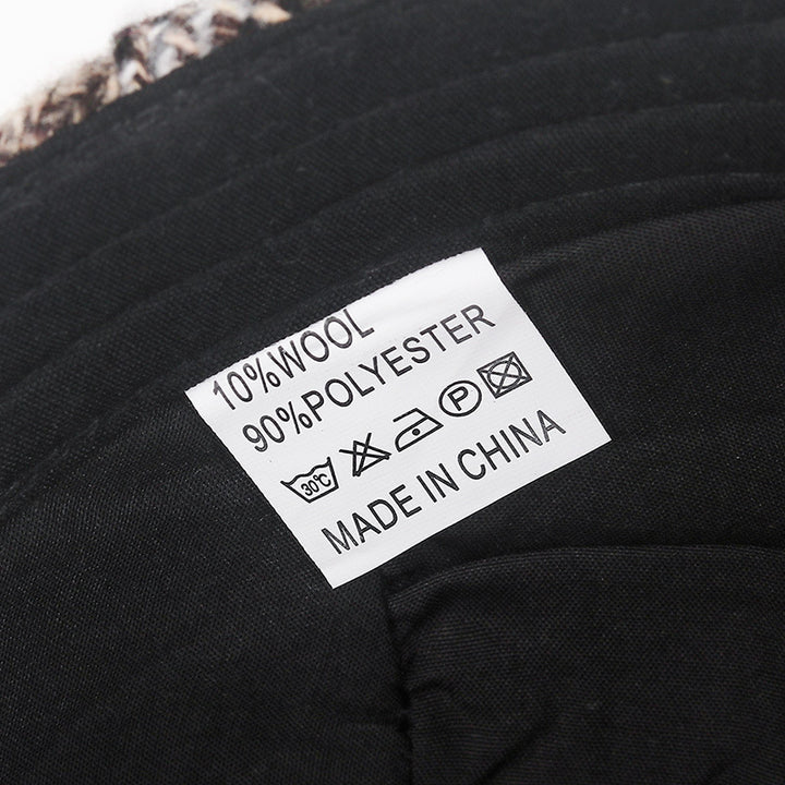 Den samme uldne rød linje plaid kasket til mænd og kvinder