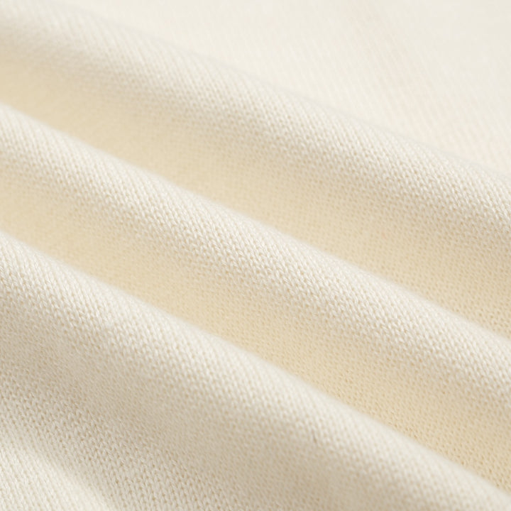Pull en tricot brodé pour hommes des années 70 – Pull rétro crème avec détail de col floral