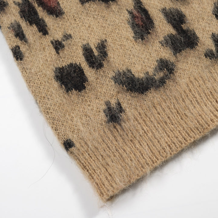 Herretrøje med fuzzy leopardprint – 70'er vild stil