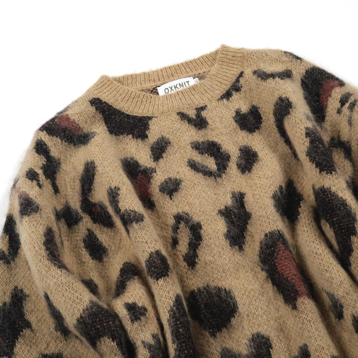 Herretrøje med fuzzy leopardprint – 70'er vild stil