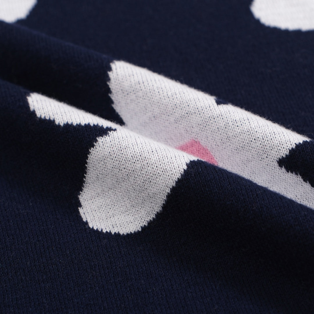 Polo masculino de malha margarida azul marinho dos anos 70 – gola retrô rosa
