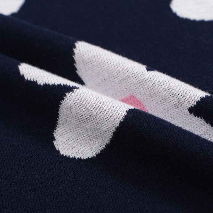 Polo masculino de malha margarida azul marinho dos anos 70 – gola retrô rosa