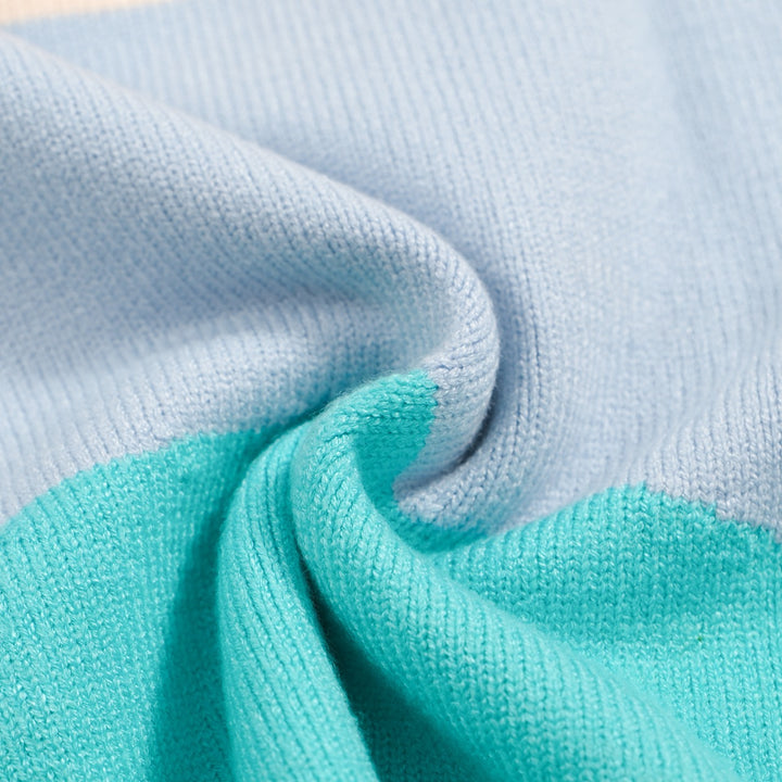 Chemise en tricot pastel pour hommes des années 70 – boutonnée à blocs de couleurs abstraits