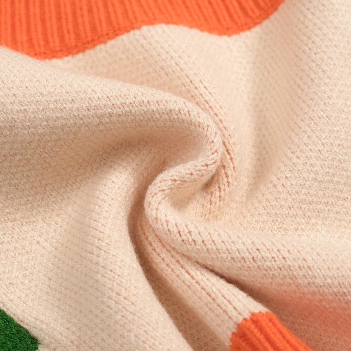 Colete feminino de malha artística multicolorida