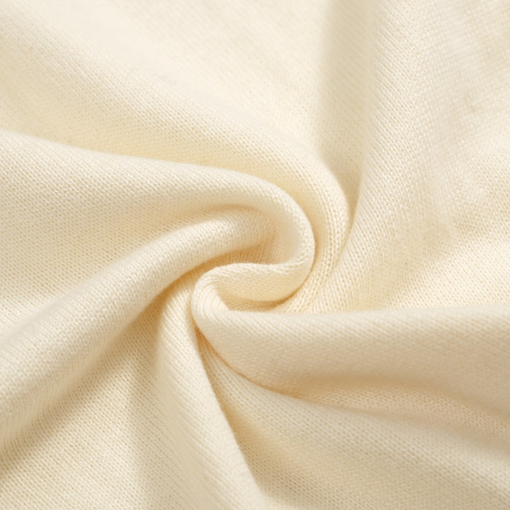 Men’s Retro Rose Knit Shorts – Vintage Cream with Red Embroidery & Trim