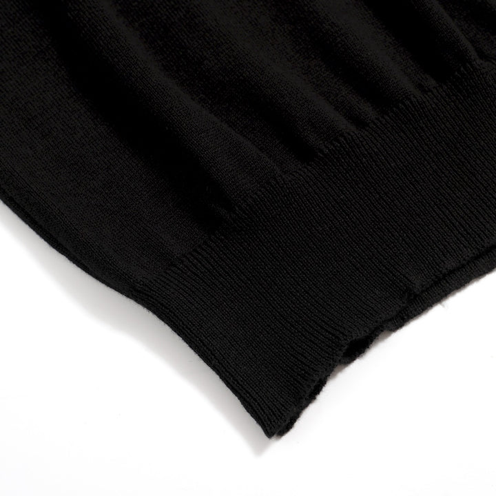 Ανδρικό 70s Black Mod Polo – Πλεκτό ρετρό πουκάμισο με μύτη με αντίθεση