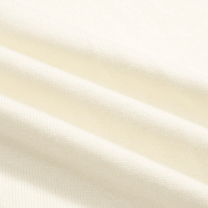 Men's Vintage Knit Polo – Retro Cream Button-Up with Sky Blue Trim