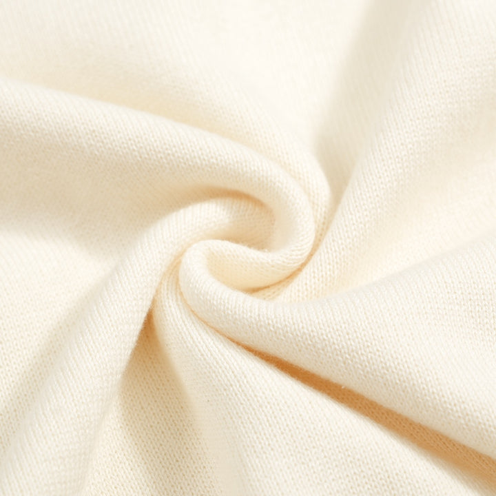 Men’s Vintage 1970s Knit Polo Shirt – Retro Cream with Green Striped Collar and Trim