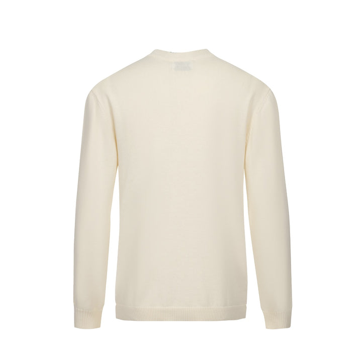 Men's 60s Mod Stripe Knit Sweater – Cream Long Sleeve Retro Pullover