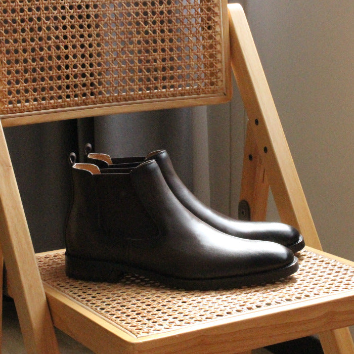 Mænds efterår og vinter spidse tyksålede læderstøvler Martin Boots