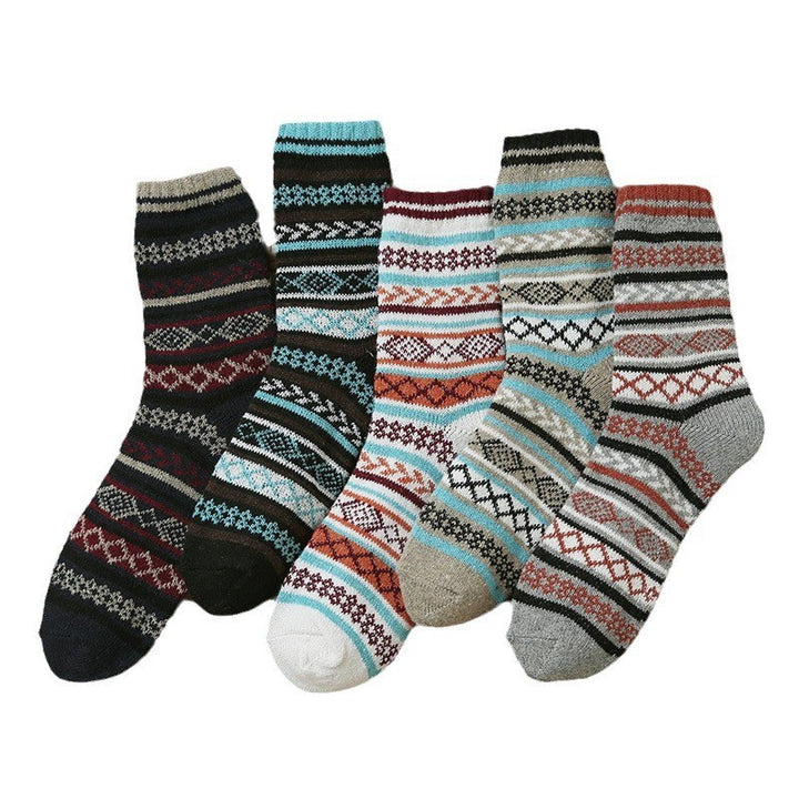 Herfst en winter verdikte retro imitatie konijnenwollen sokken