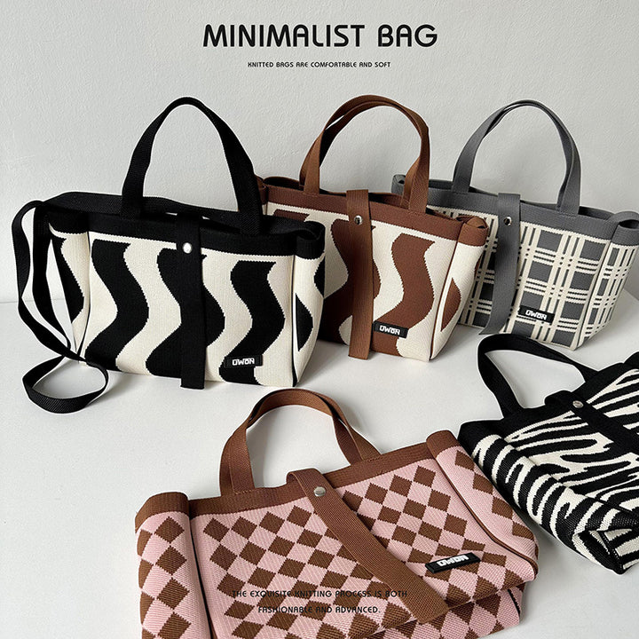 Zwart-witte geruite draagtas