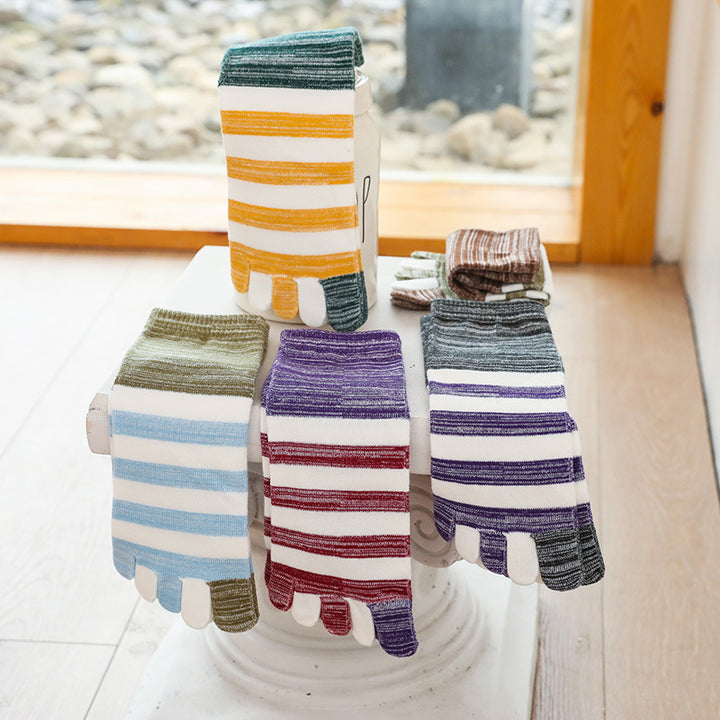 Verdikte herensokken van katoen, herfst en winter, zweetabsorberend met vijf vingers