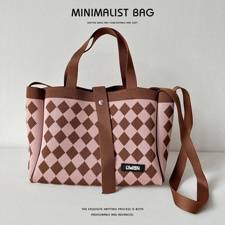 Zwart-witte geruite draagtas