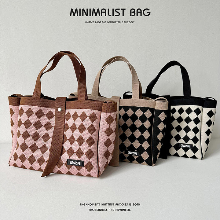 Zwart-witte geruite draagtas