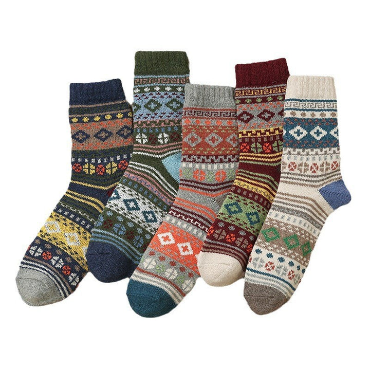 Herfst en winter verdikte retro imitatie konijnenwollen sokken