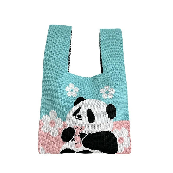 Sac à main Panda sac à main mignon sac tricoté fleur de panda