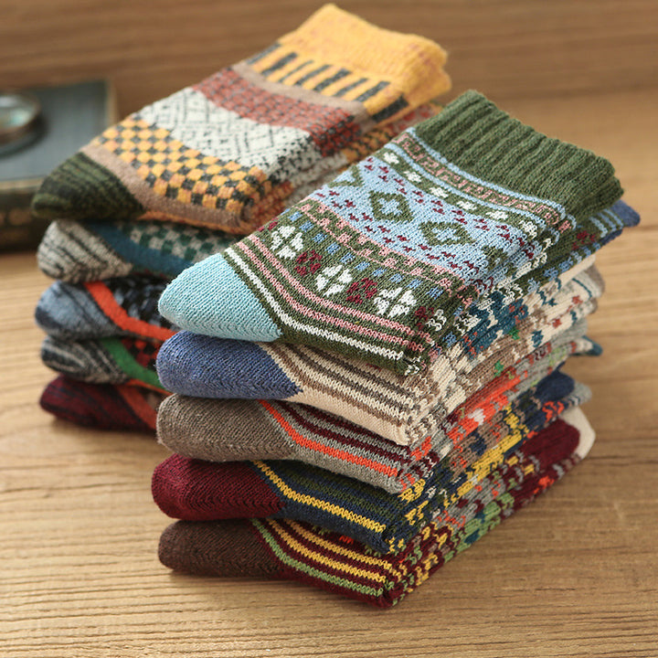 Herfst en winter verdikte retro imitatie konijnenwollen sokken