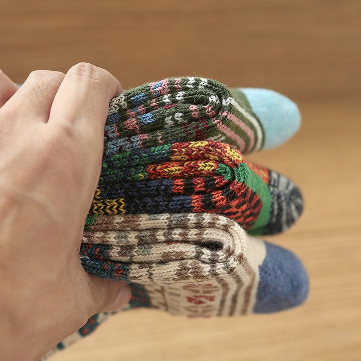 Herfst en winter verdikte retro imitatie konijnenwollen sokken