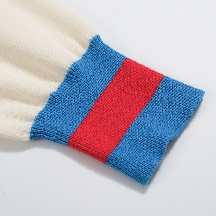 Women's white vintage knit hoodie cardigan