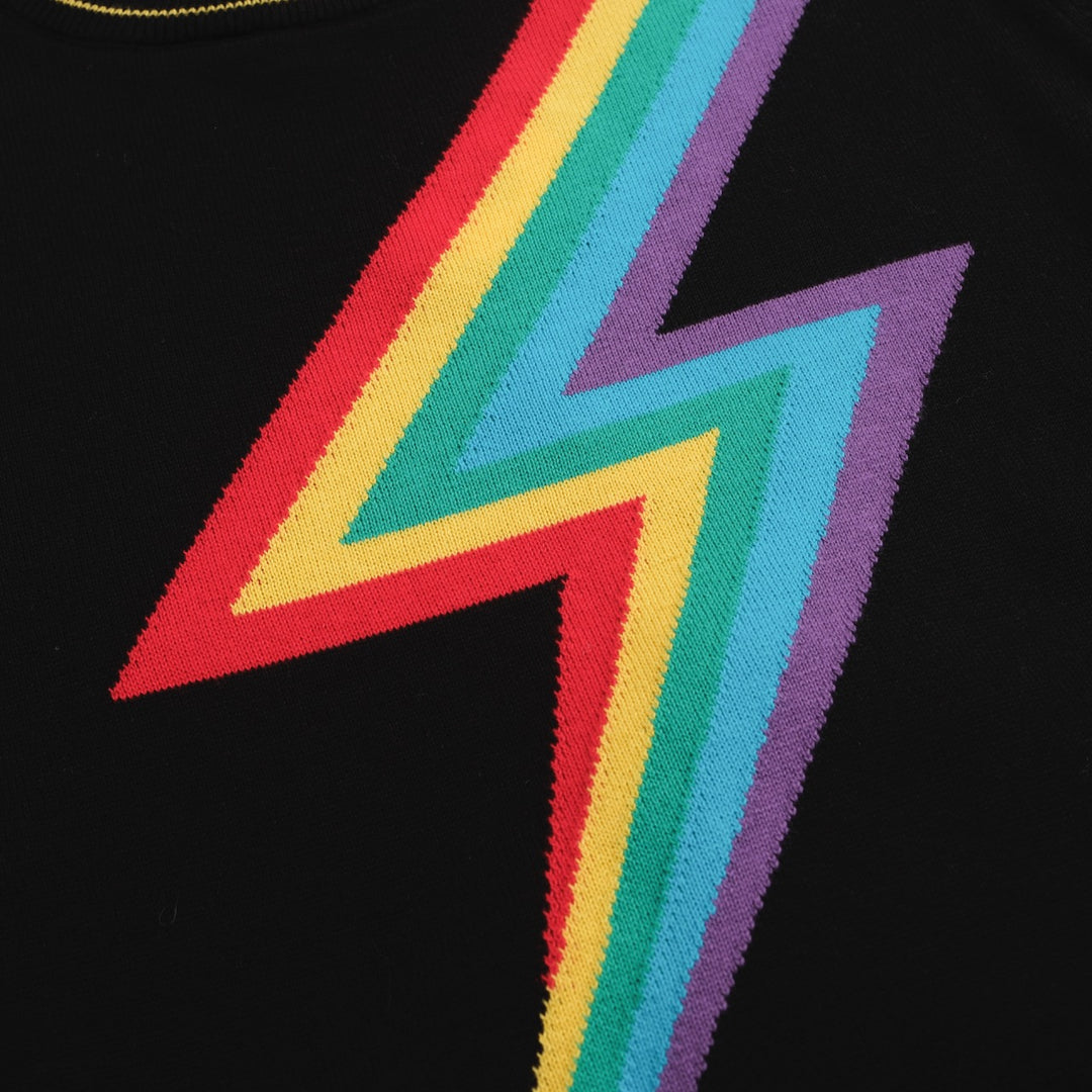 Top de malha Lightning preto para mulher