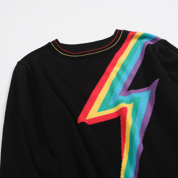 Top de malha Lightning preto para mulher