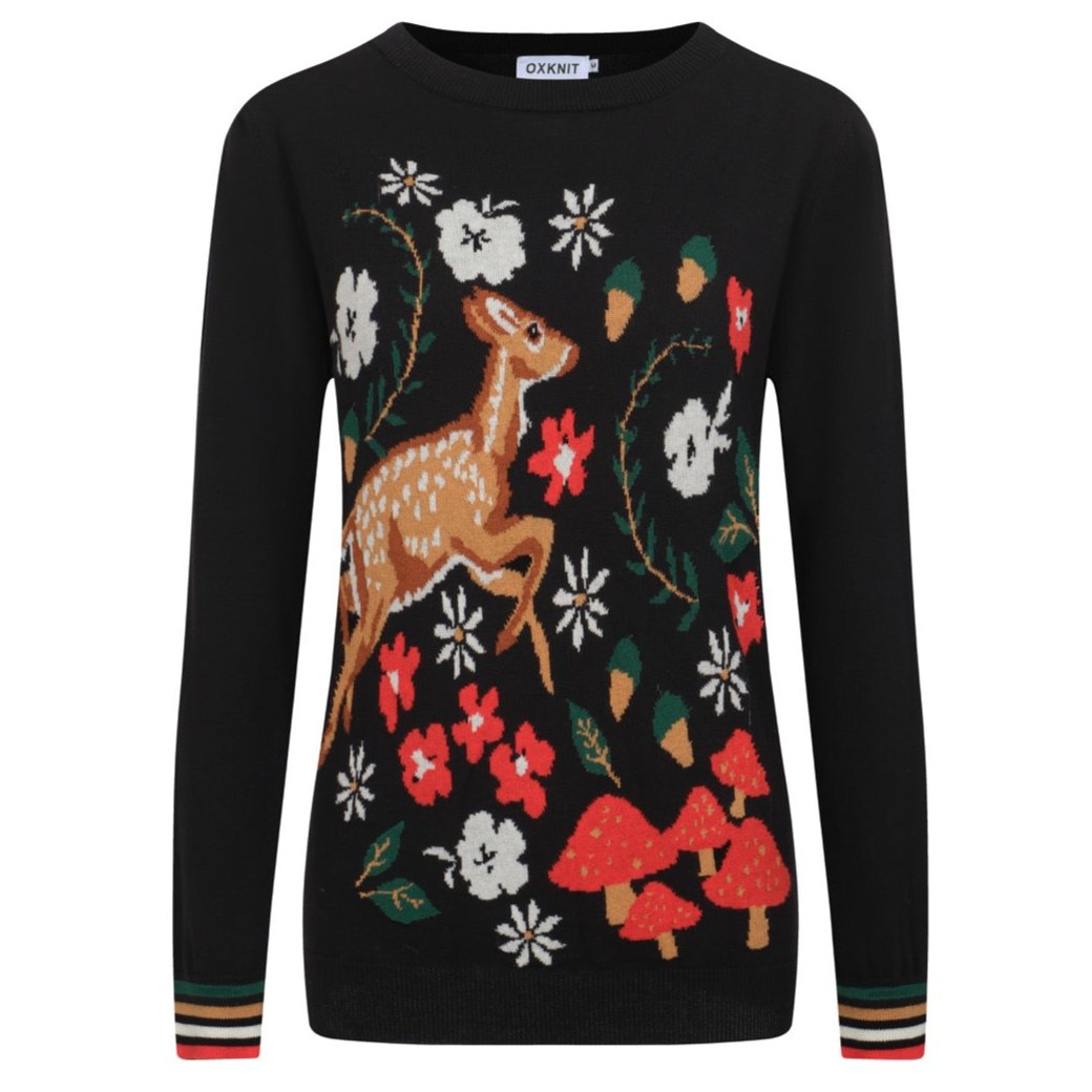 トップス 50s  Black vintage sweat  flocky print Vintage 1950s 50's Flock Print Black Sweatshirt Indian Chief