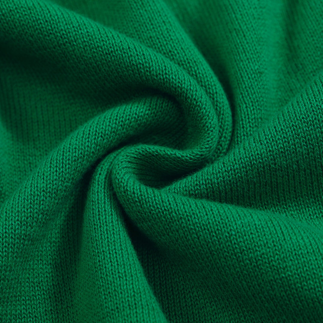 Suéter feminino leopardo rosa – pulôver de malha verde com mangas contrastantes