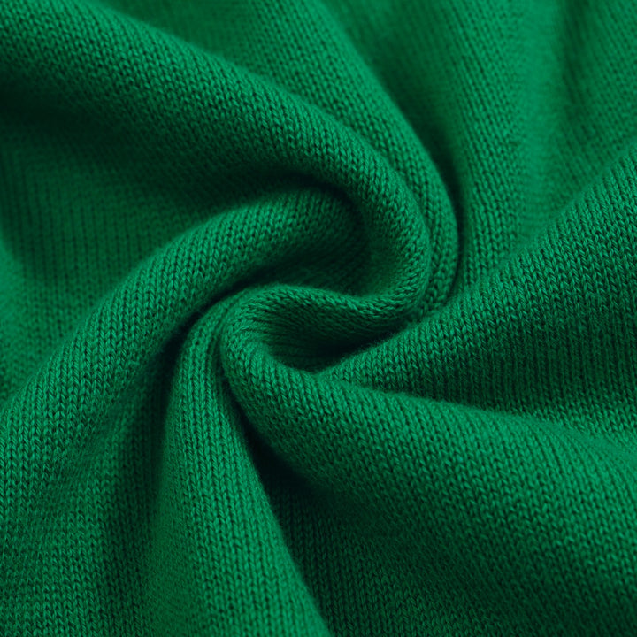 Suéter feminino leopardo rosa – pulôver de malha verde com mangas contrastantes
