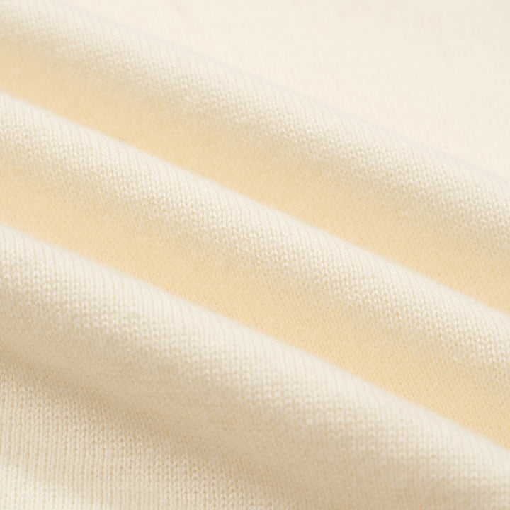 Men’s Cream Knitwear – Embroidered animal with Orange Trim