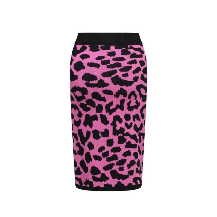 Women’s Pink Leopard Print Knit Set with Leopard and Plant Graphic