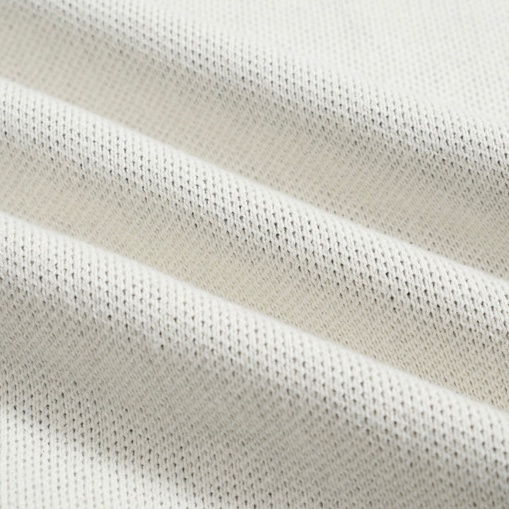 Herren-Retro-Strickhemd – Vintage-Creme-Knöpfe mit schwarzer Katzengrafik
