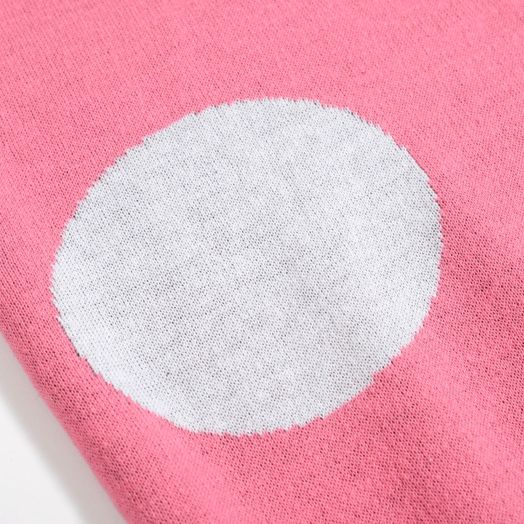 Herre Retro Strikskjorte – Vintage Pink Polo med Knapper og Fugl & Solnedgangsgrafik