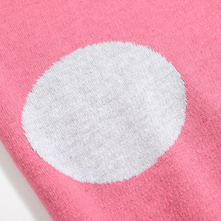 Men’s Retro Knit Shirt – Vintage Pink Button-Up Polo with Bird & Sunset Graphic