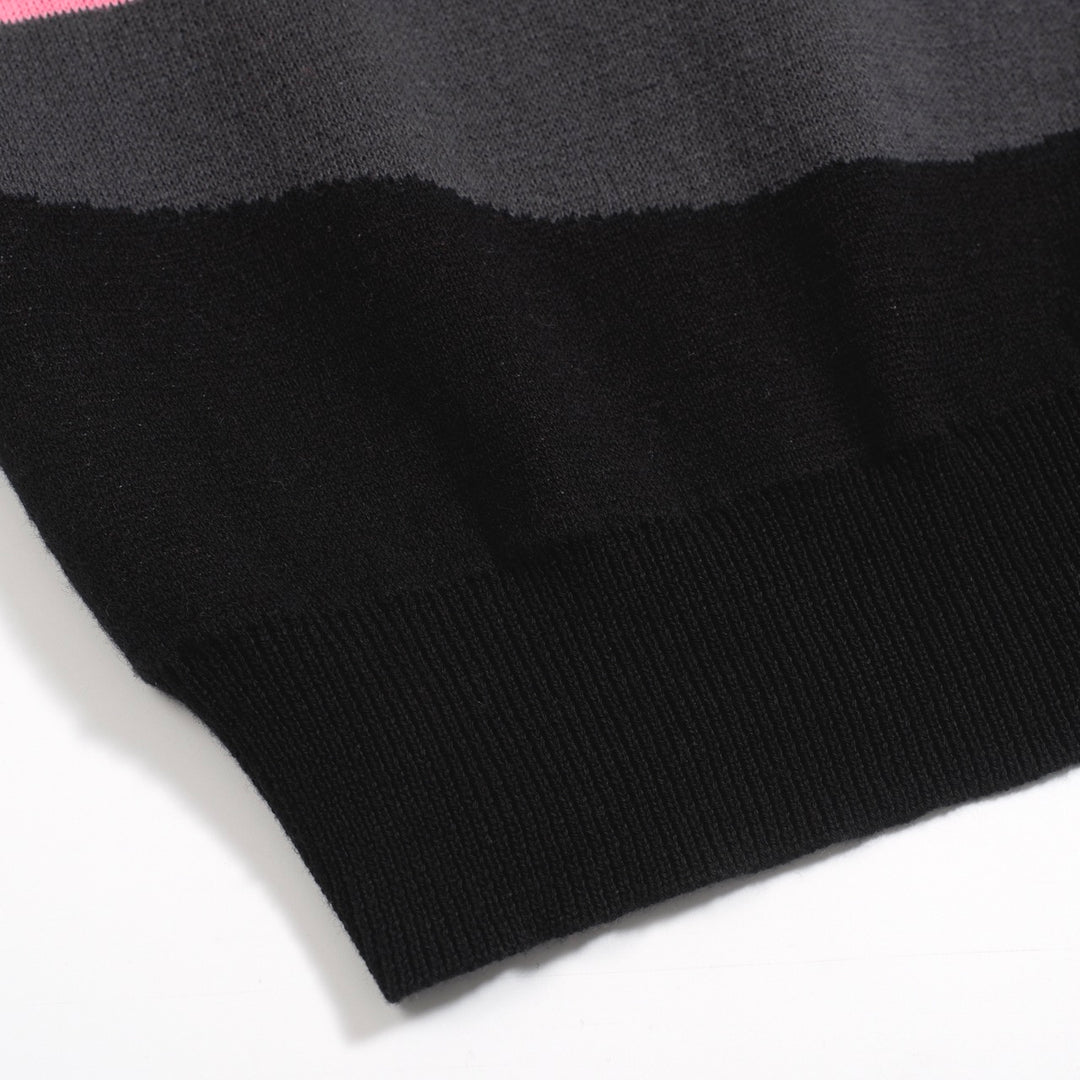 Herre Retro Strikskjorte – Vintage Pink Polo med Knapper og Fugl & Solnedgangsgrafik