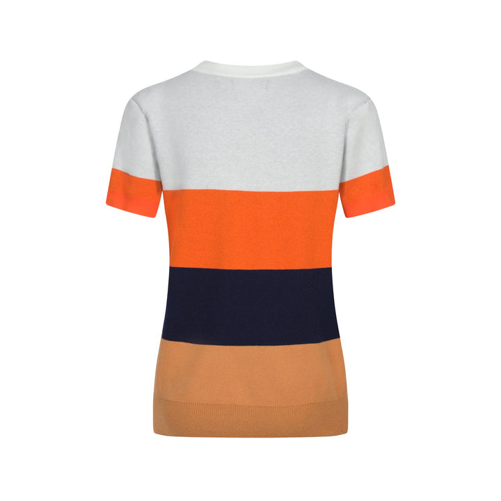Women's color-matched fox jacquard V-neck knitwear