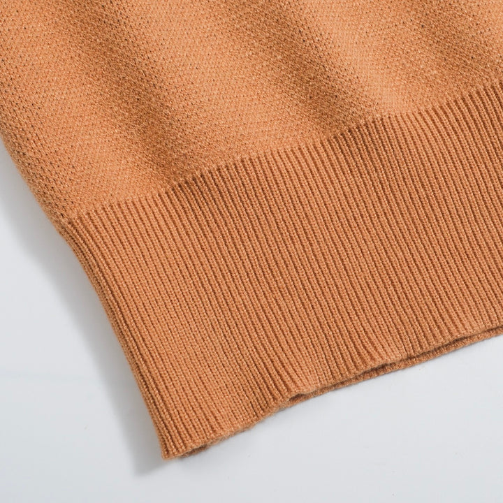 Women's color-matched fox jacquard V-neck knitwear