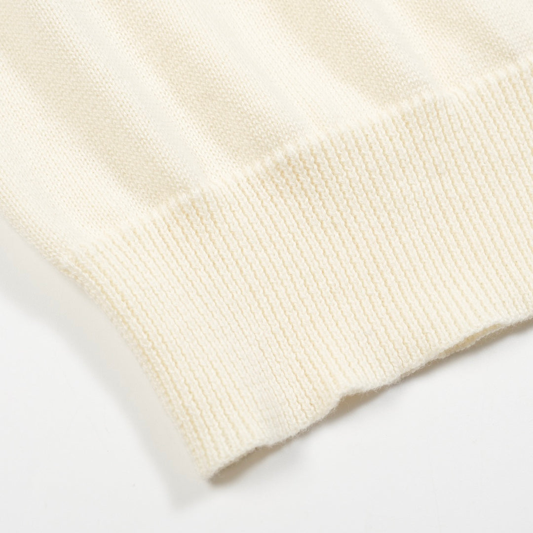 Women’s French Bulldog Knit Tee – Cream Short Sleeve Top