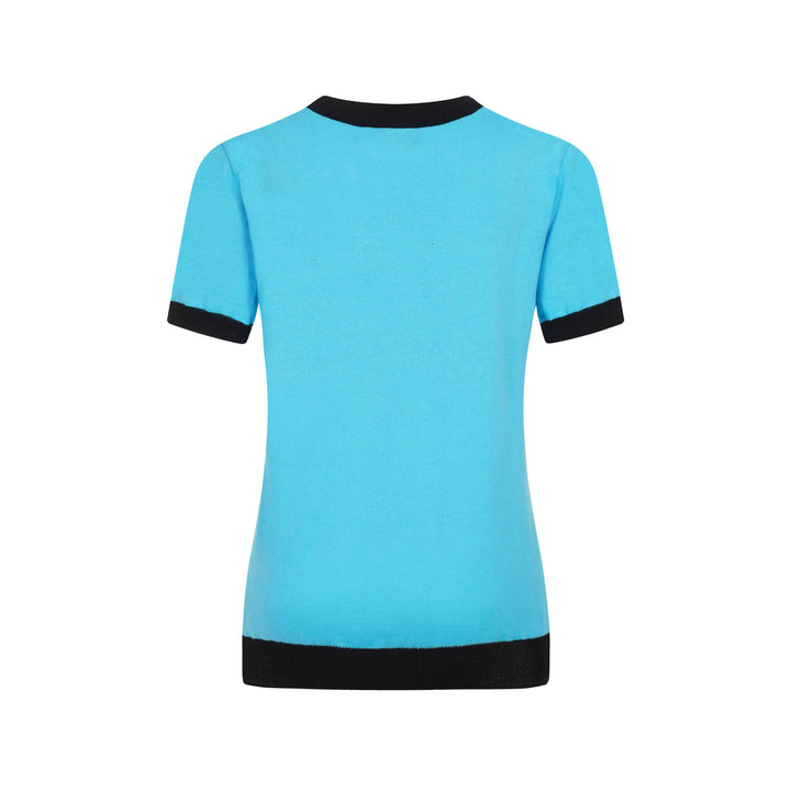 Women's blue birdie jacquard knitwear