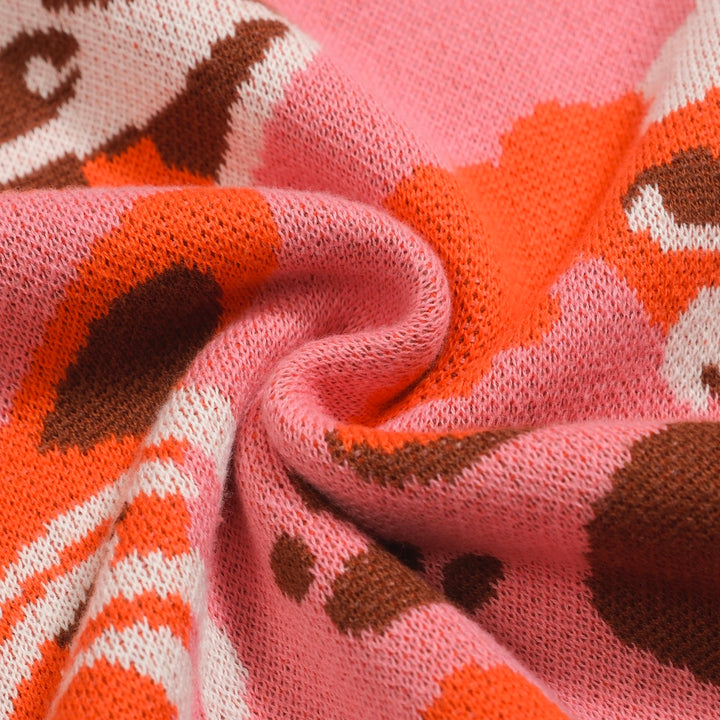 Women's Orange Zoo Jacquard knitwear - designed by Carrie Cantwell