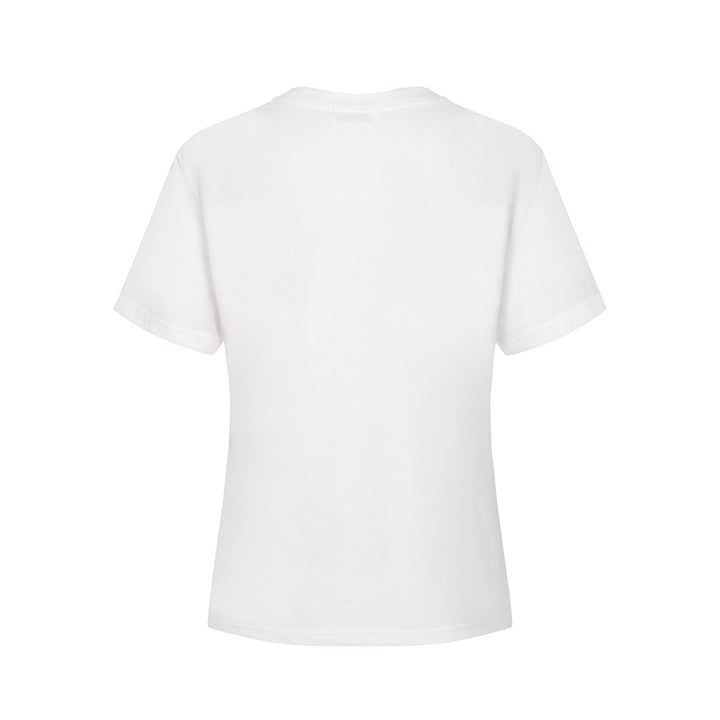 Women's White Leopard Cotton T-shirt