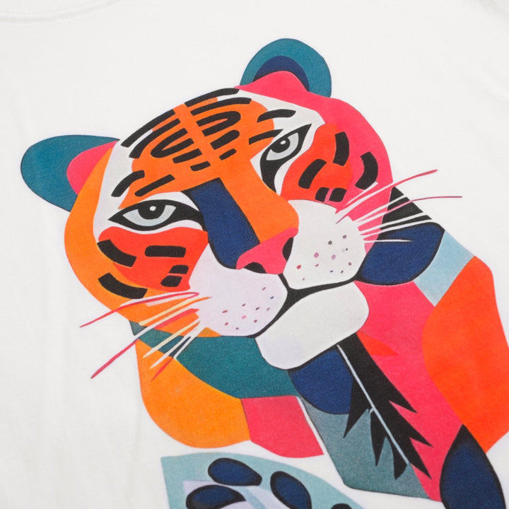Women's White Leopard Cotton T-shirt