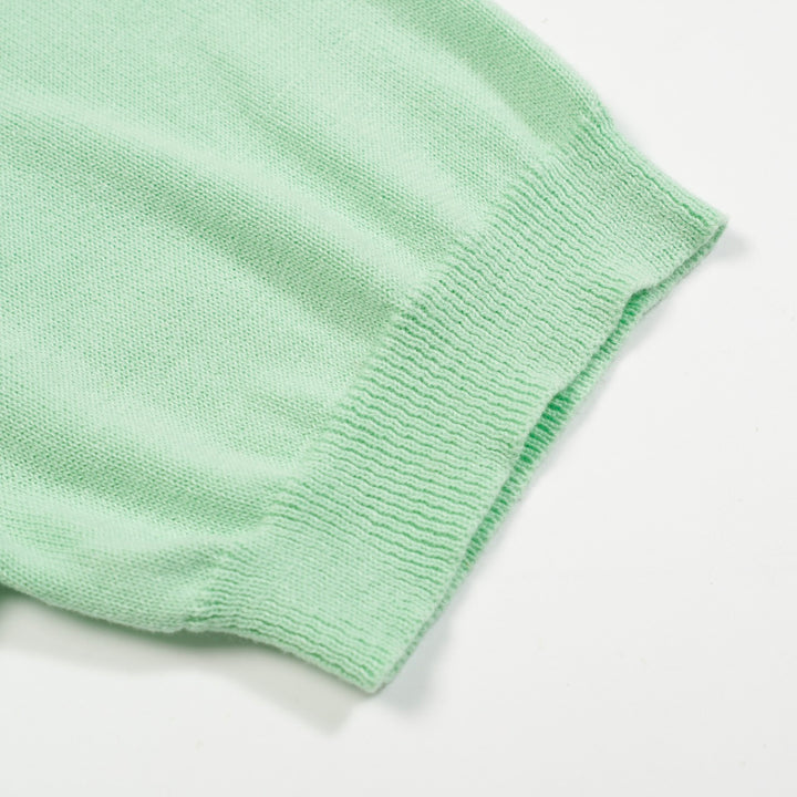 Men's Tropical Jungle Knit Shirt – Mint Green Button-Up with Toucan and Leopard