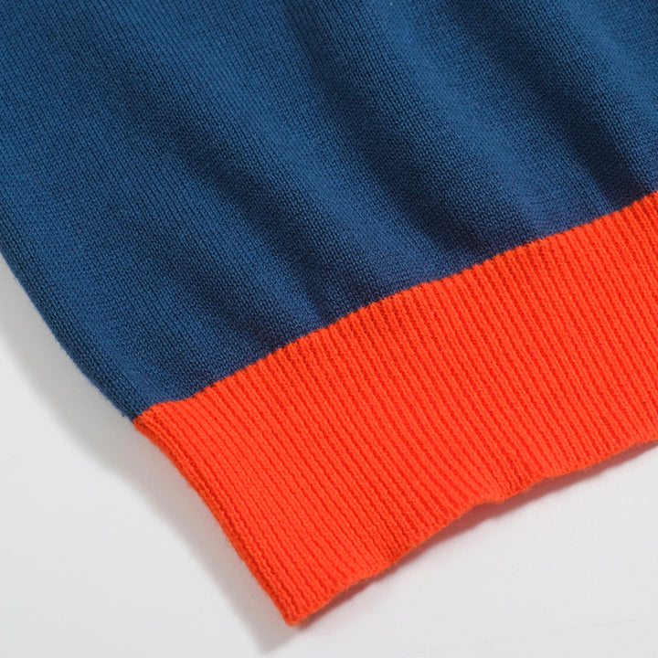 Women's color matching cute bird striped art knitwear