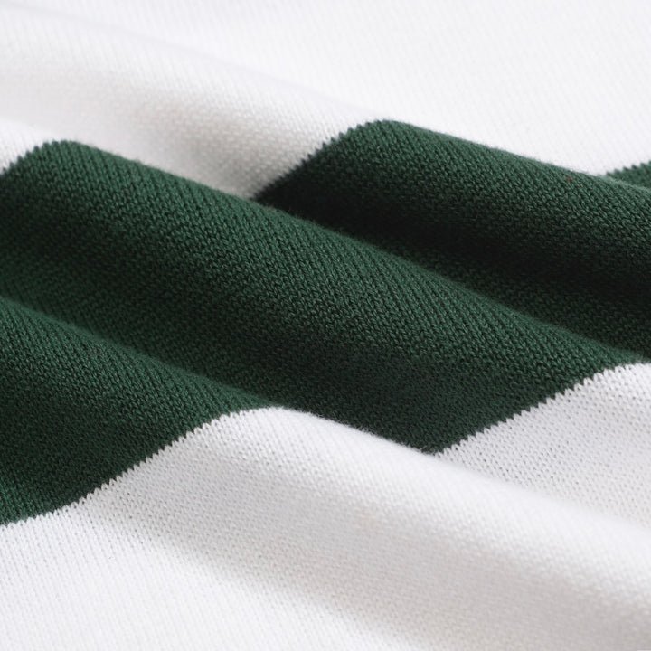 Men's vintage green striped V-neck knitwear