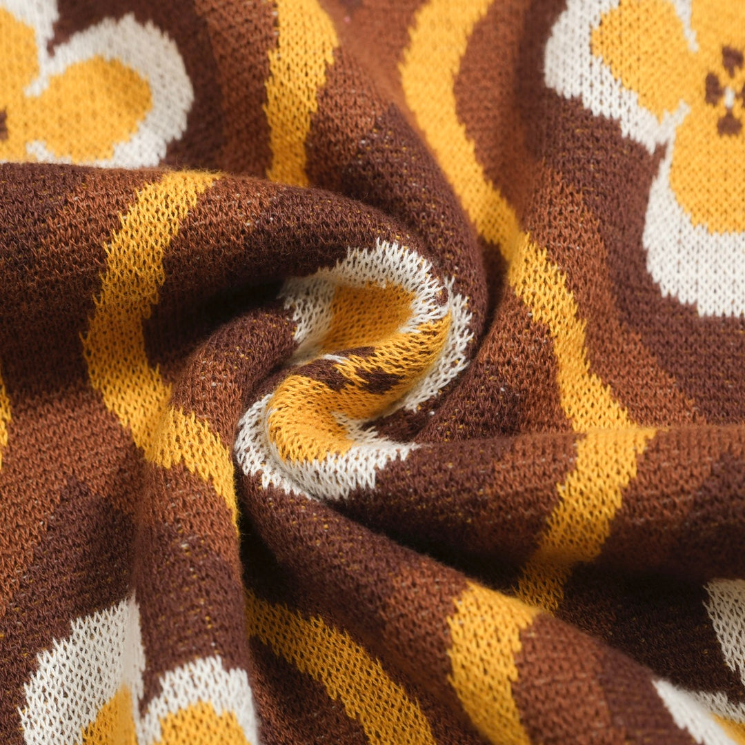 Jacquard 60-talls jacquard-polo for menn med V-hals