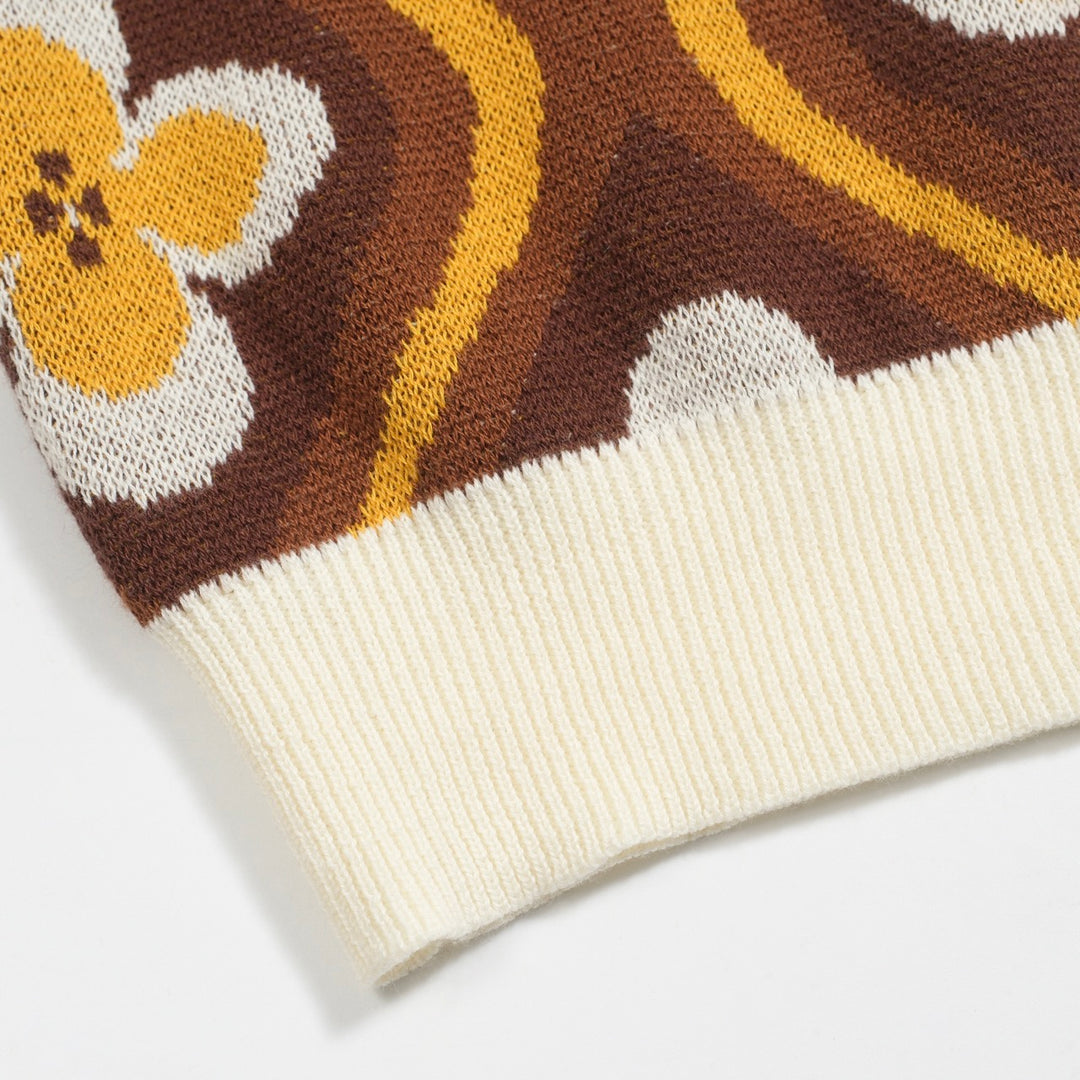 Jacquard 60-talls jacquard-polo for menn med V-hals