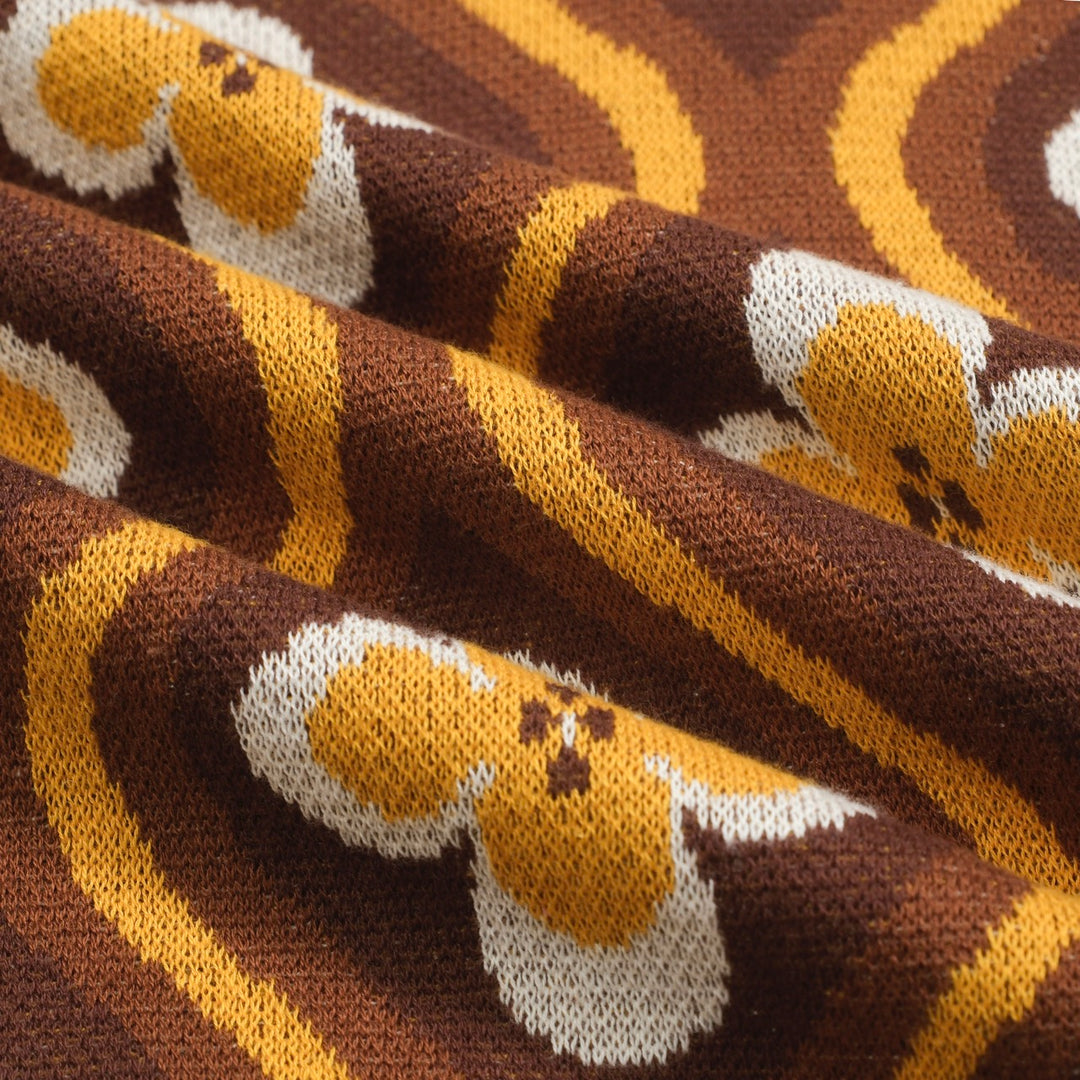 Jacquard 60-talls jacquard-polo for menn med V-hals