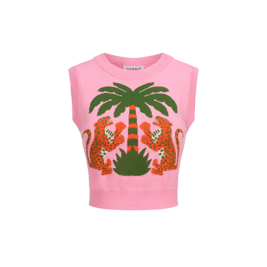 Women's Pink leopard knit suit -Designed by Jessica Molina