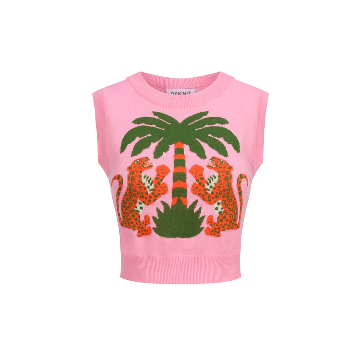 Women's Pink leopard knit suit -Designed by Jessica Molina